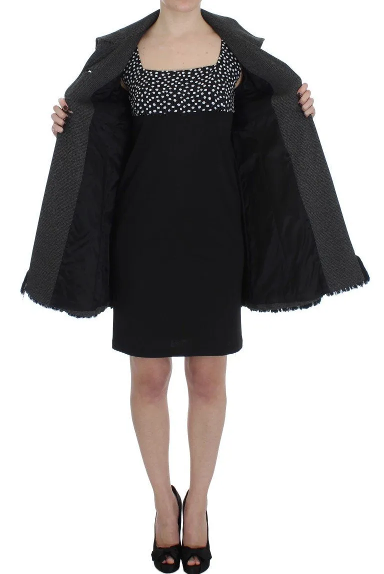 Gray Wool Button Collar Coat Jacket