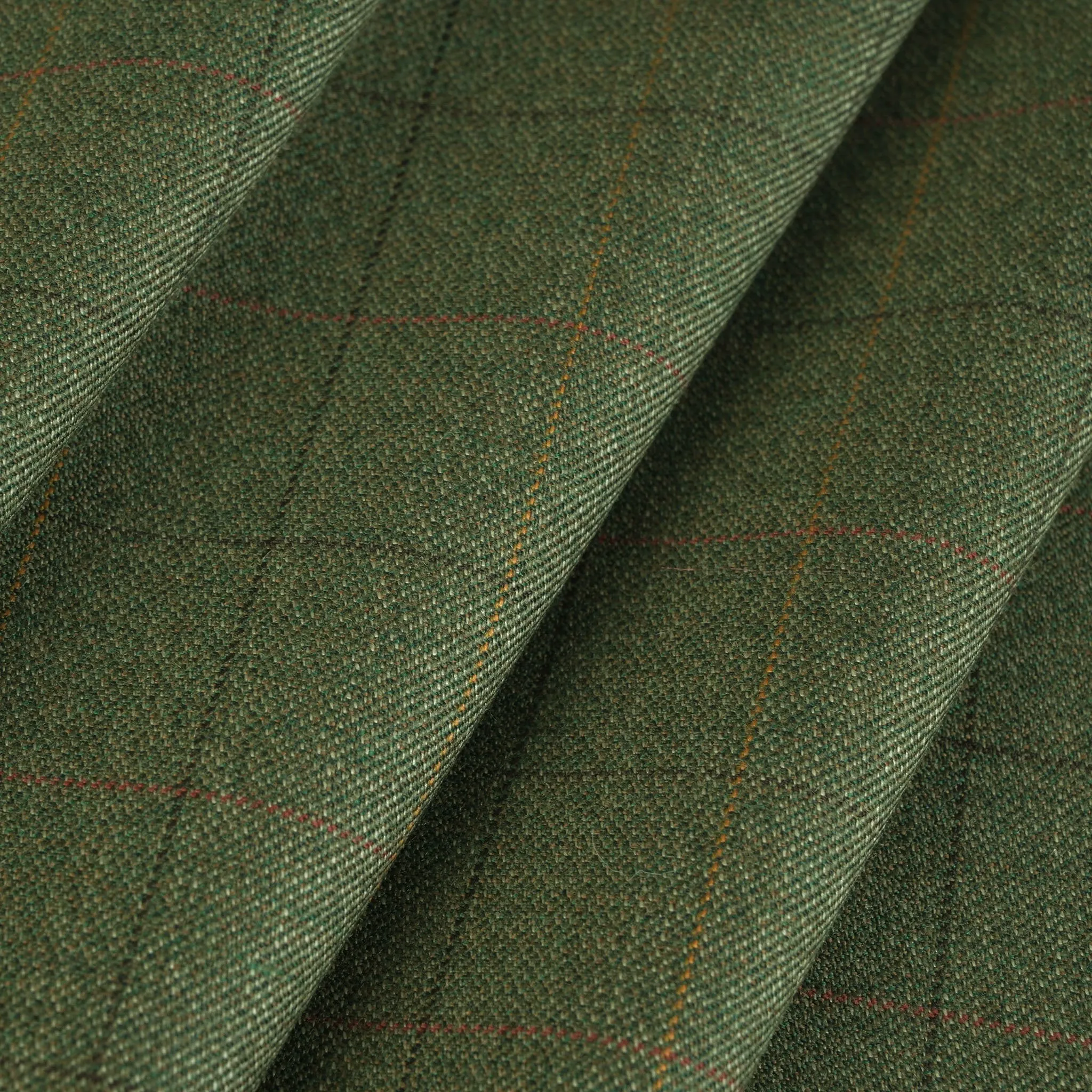 Green Plaid Suiting Fabric 3474