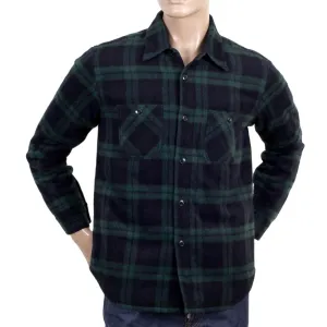 Green Quilted Lining SC13178 Wool Mix Checked CPO Overshirt CANE4464