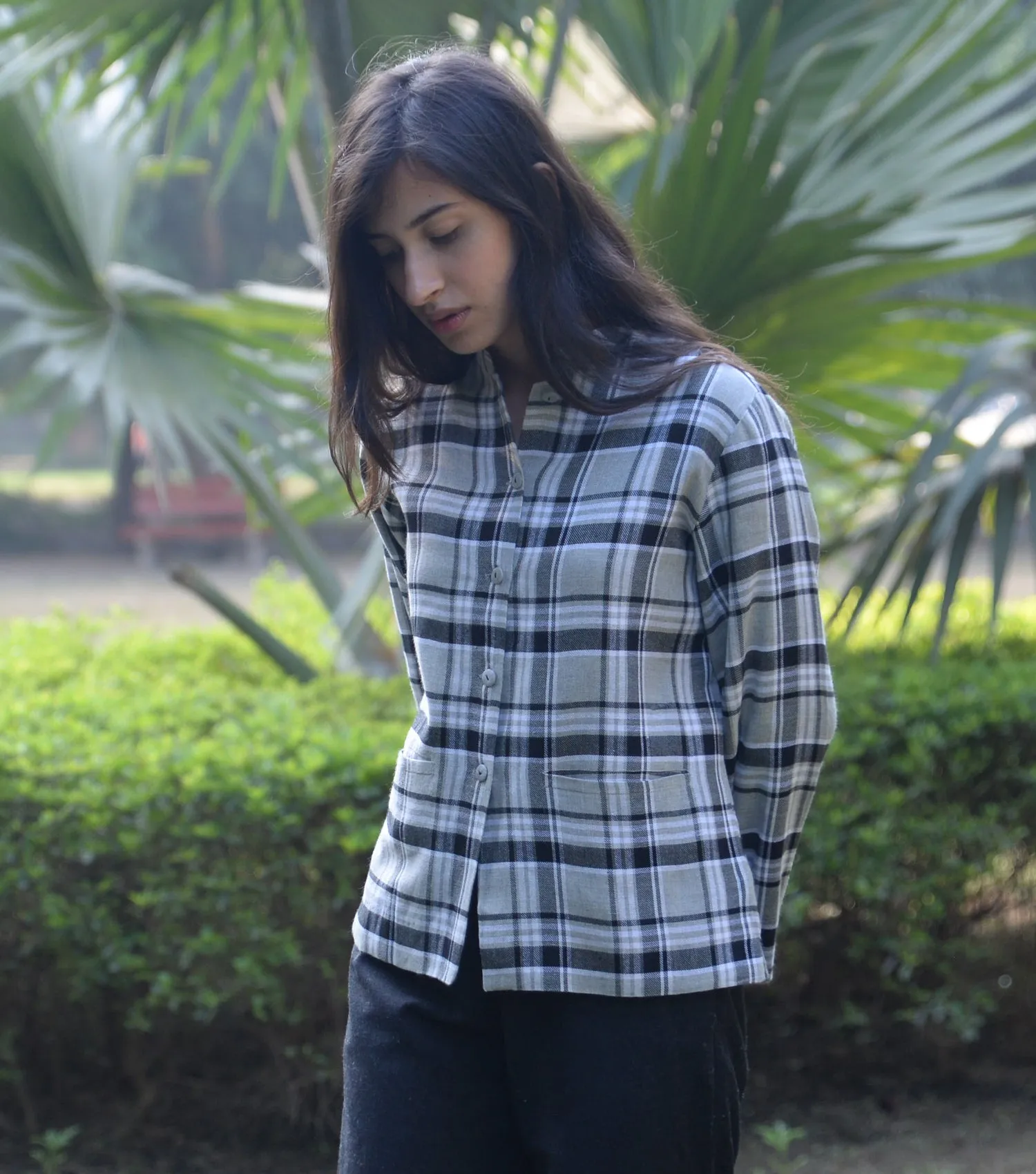 Grey Black Wool Jacket