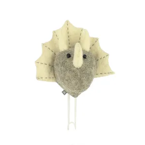 Grey Triceratops Head Coat Hook