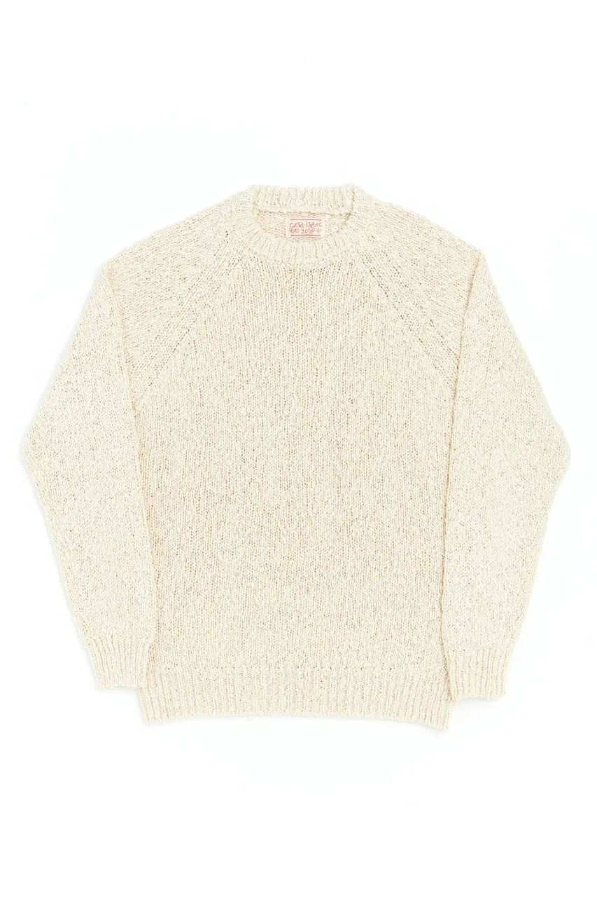 GRP X CASA-ISAAC Raglan Sweater Irregular Cotton Knit Ecru