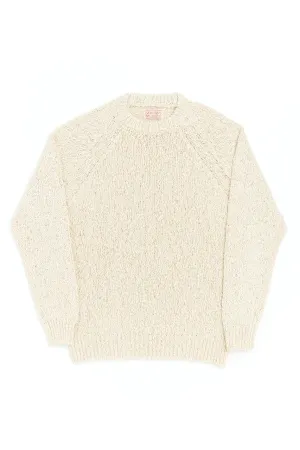 GRP X CASA-ISAAC Raglan Sweater Irregular Cotton Knit Ecru