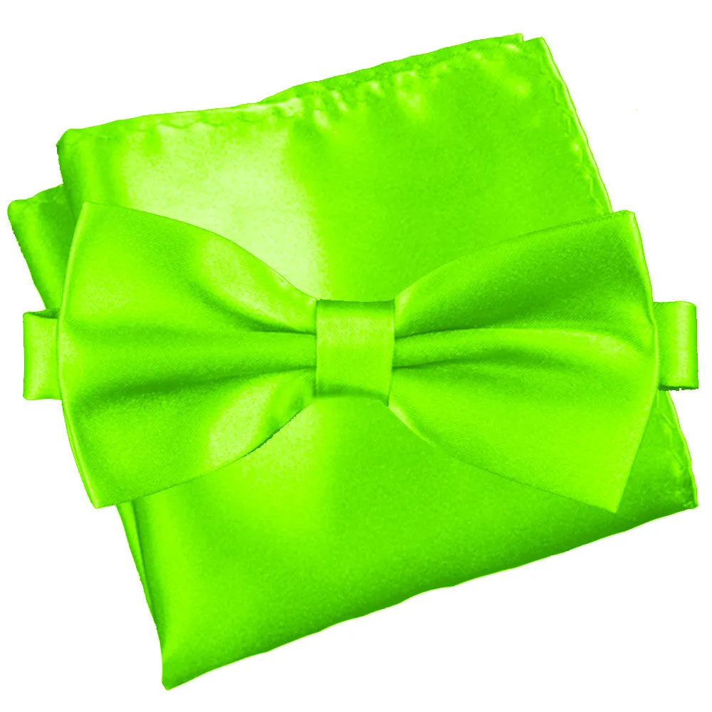 Harlequin Green [Silky Smooth] - Bow Tie and Pocket Square Matching Set