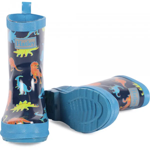Hatley Linework Dinos Shiny Rain Boots