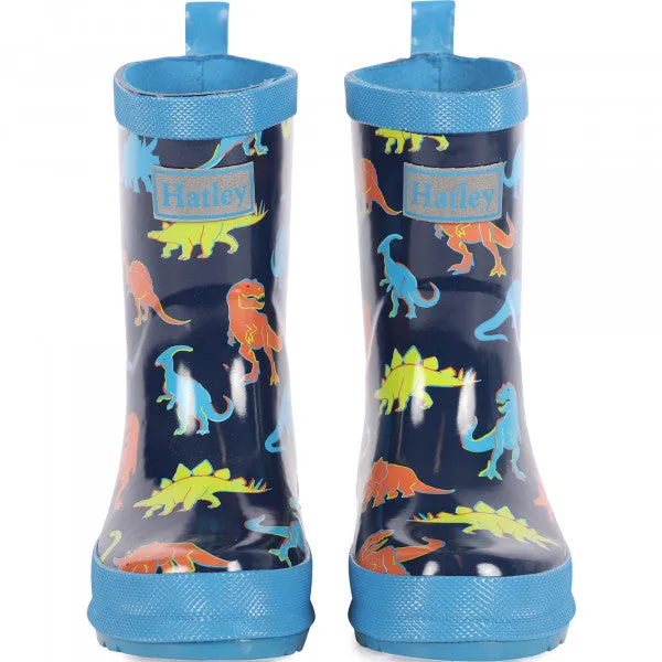 Hatley Linework Dinos Shiny Rain Boots