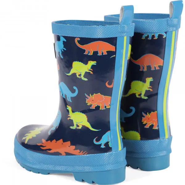 Hatley Linework Dinos Shiny Rain Boots
