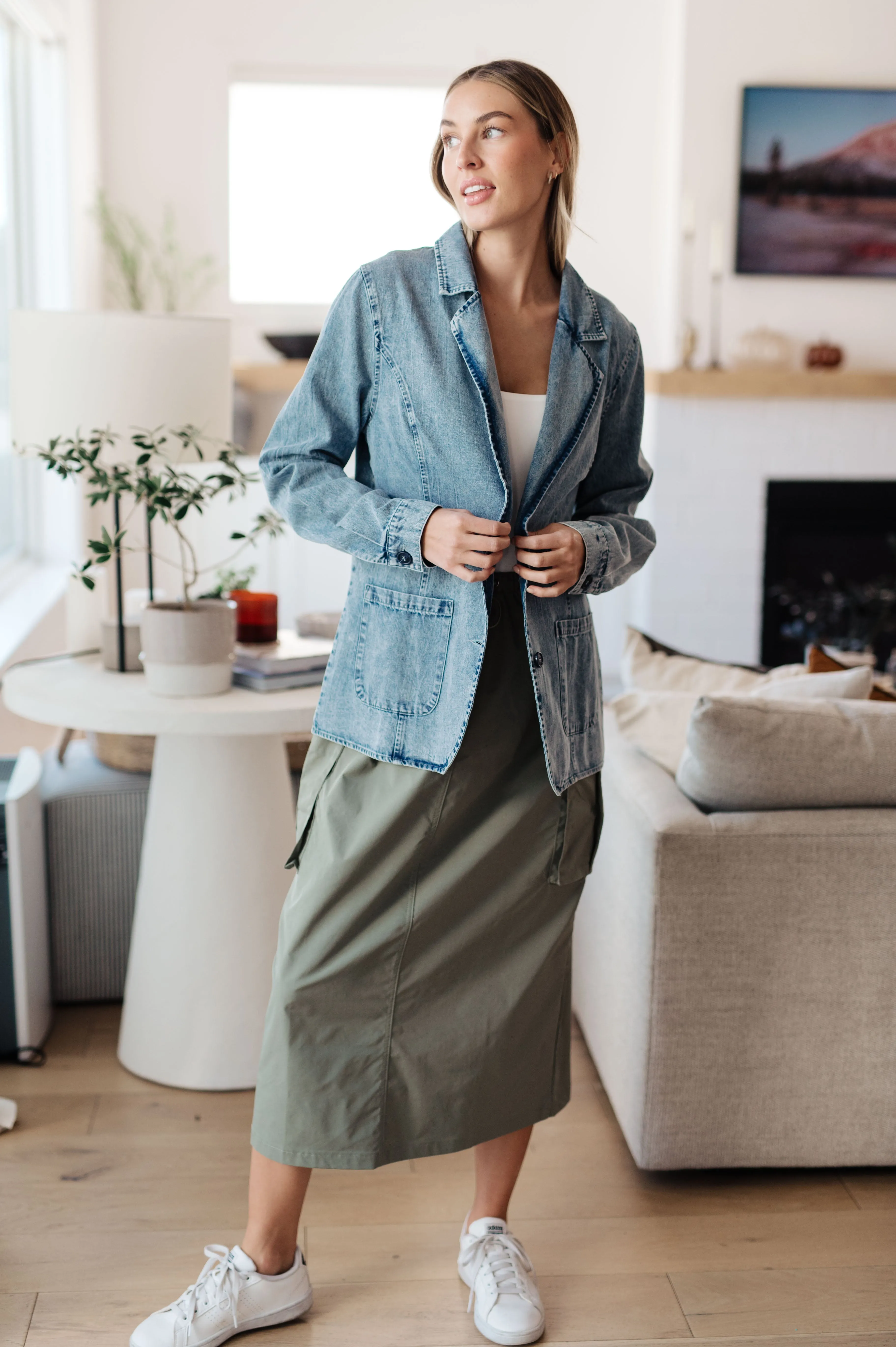 Hazel Blues® |  Business Brunch Denim Blazer