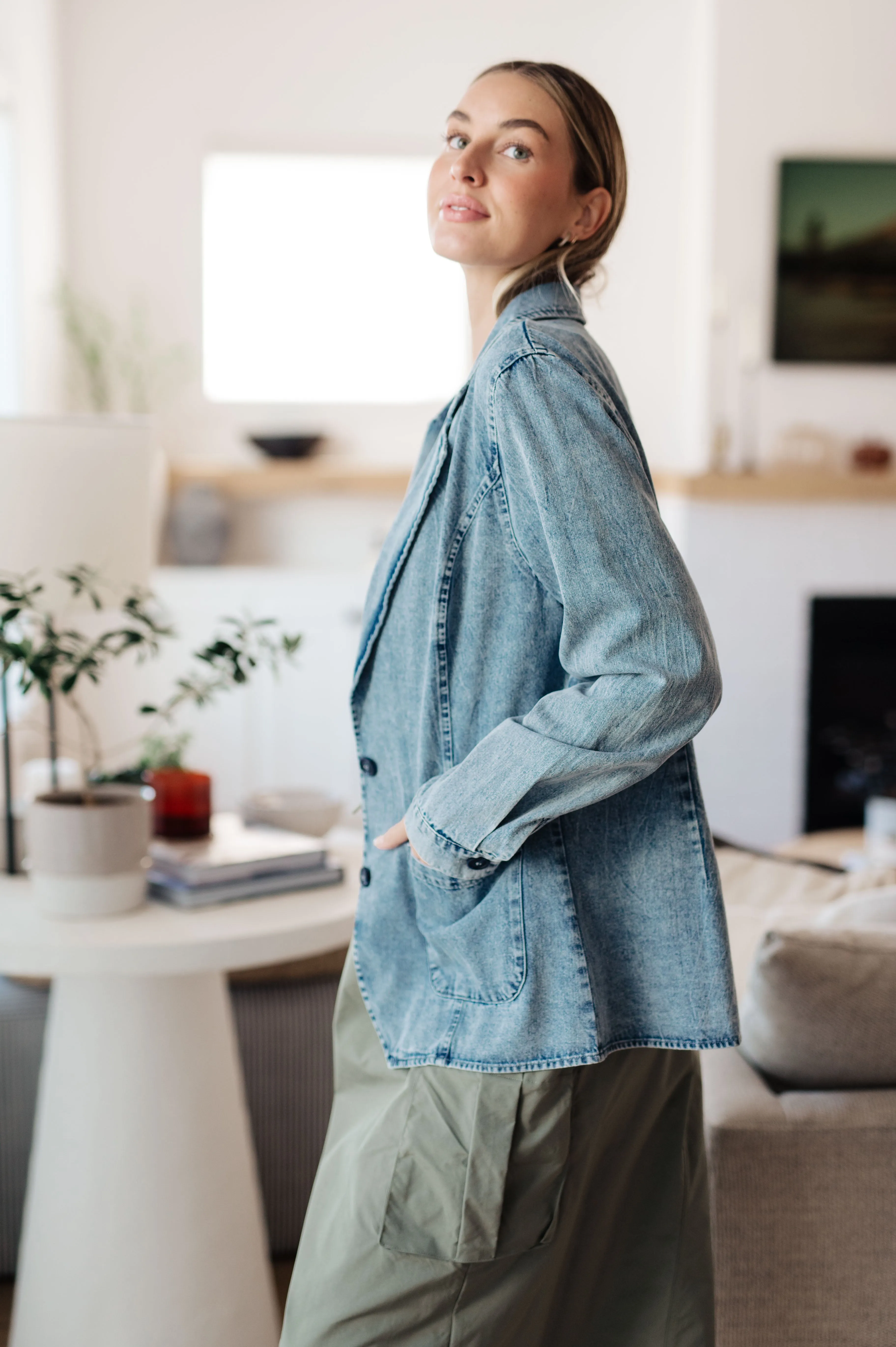 Hazel Blues® |  Business Brunch Denim Blazer