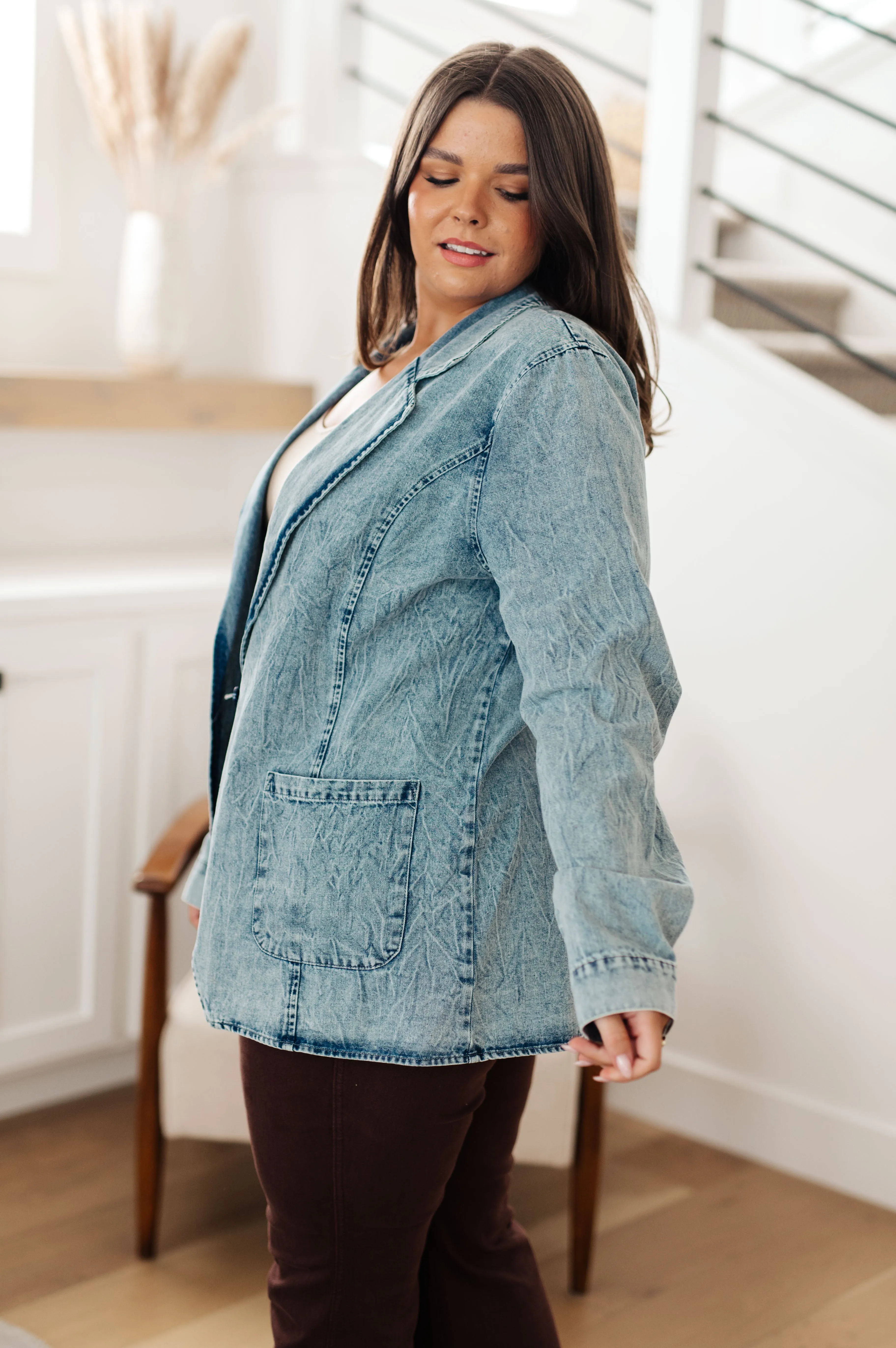 Hazel Blues® |  Business Brunch Denim Blazer