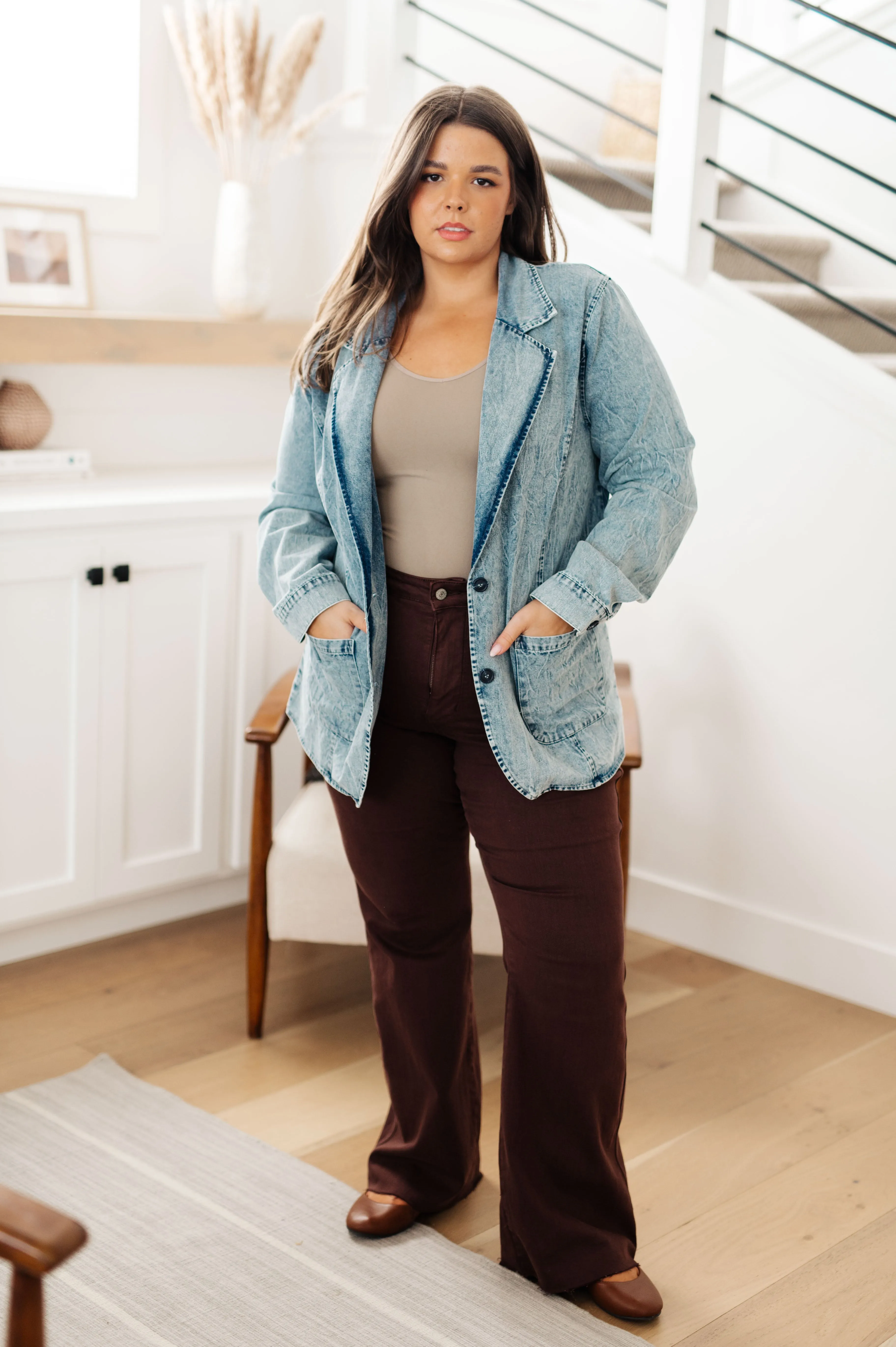 Hazel Blues® |  Business Brunch Denim Blazer