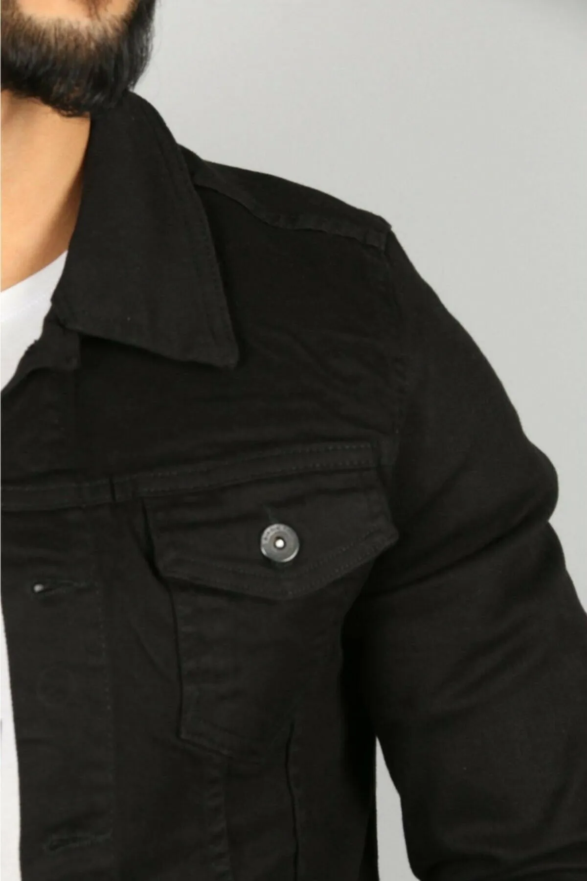 HB Mens Denim Jacket Stretchable Fine Lycra