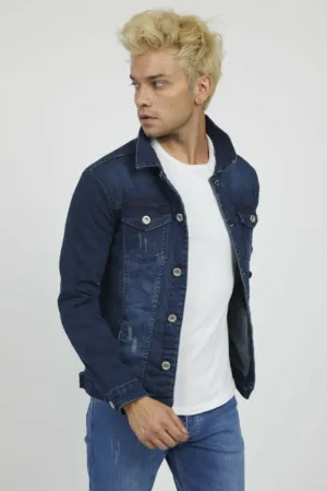 HB Mens Denim Jacket Stretchable Fine Lycra