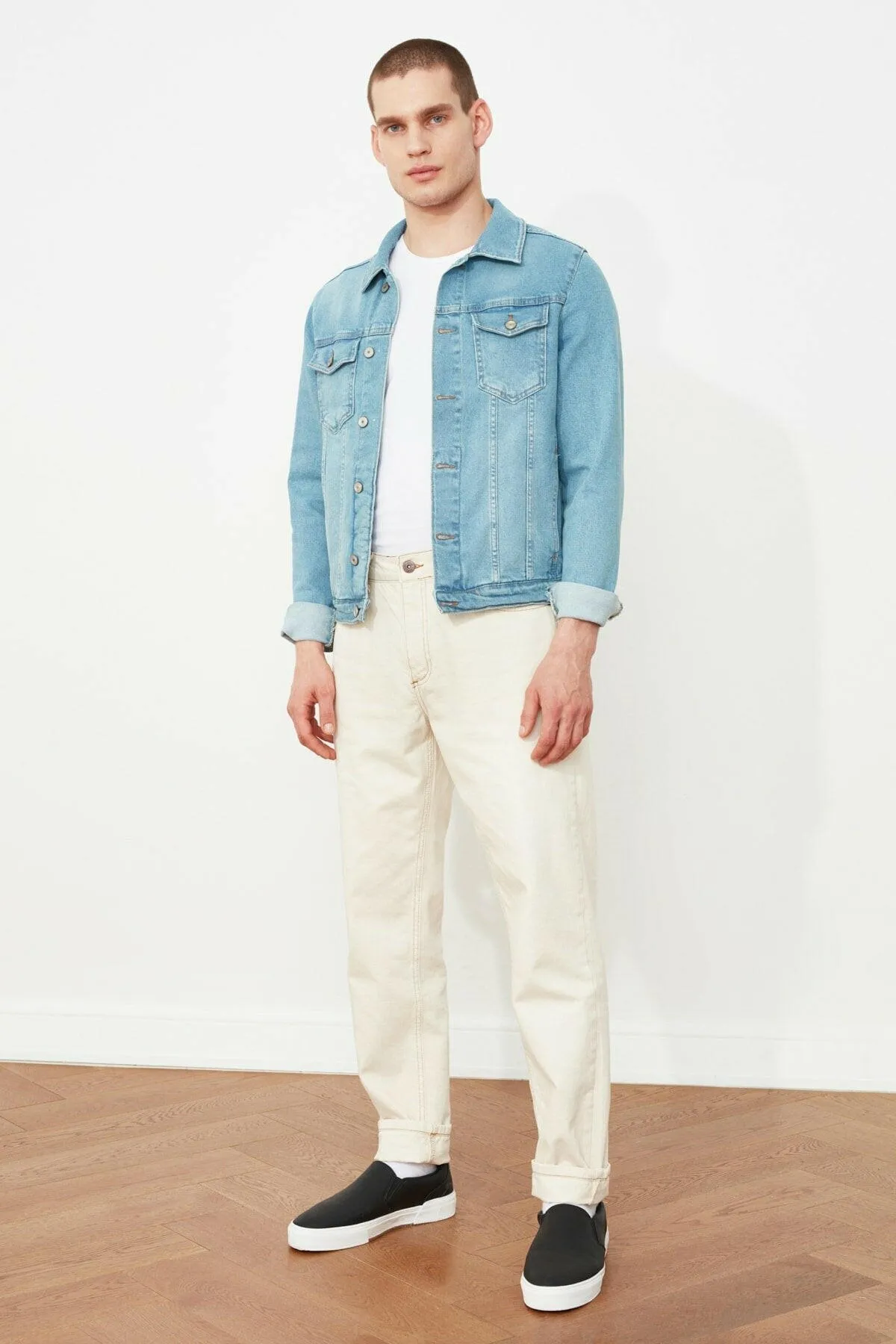 HB Mens Denim Jacket Stretchable Fine Lycra
