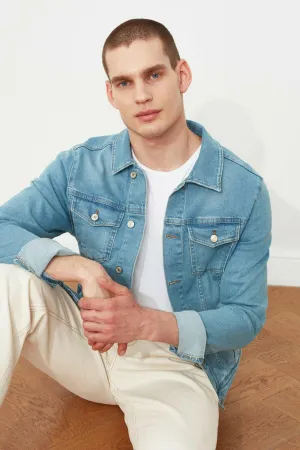 HB Mens Denim Jacket Stretchable Fine Lycra