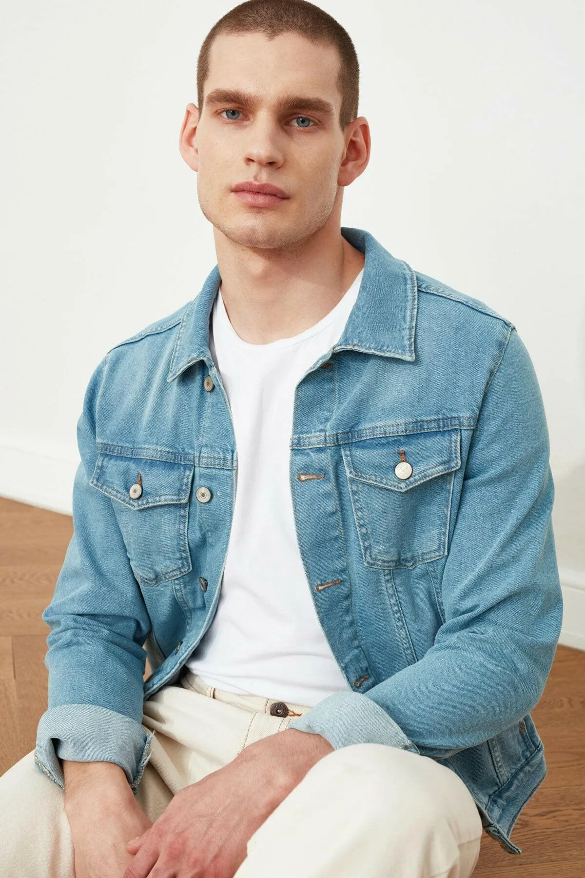 HB Mens Denim Jacket Stretchable Fine Lycra
