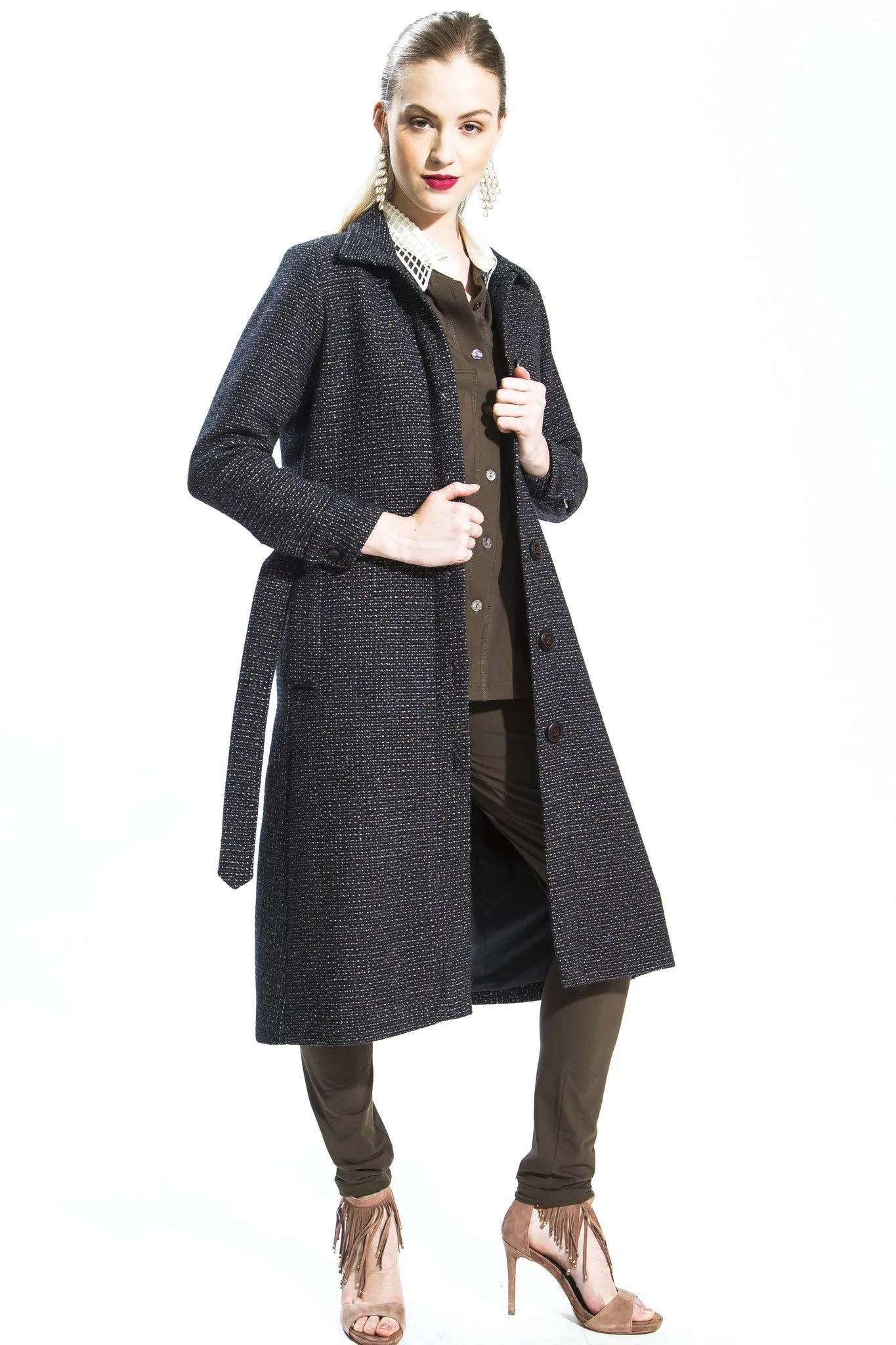 Heather Wool Shirt Coat