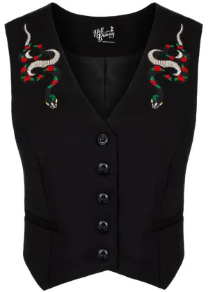 Hell Bunny Viva Maria Waistcoat Black