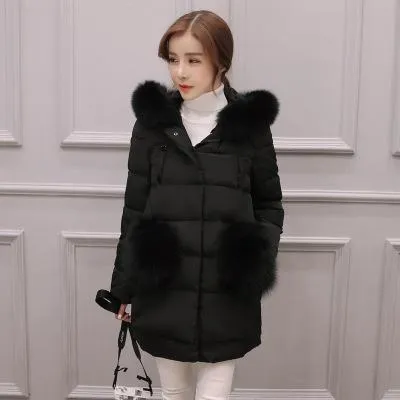 High Quality warm outwear coat for cold weather New Winter Collect Women cotton Coat Jacket Warm long cotton jacket warm jacket
