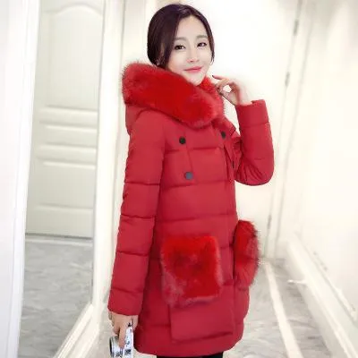 High Quality warm outwear coat for cold weather New Winter Collect Women cotton Coat Jacket Warm long cotton jacket warm jacket