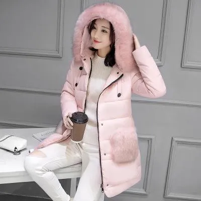 High Quality warm outwear coat for cold weather New Winter Collect Women cotton Coat Jacket Warm long cotton jacket warm jacket