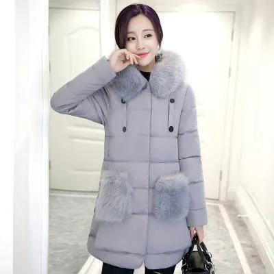 High Quality warm outwear coat for cold weather New Winter Collect Women cotton Coat Jacket Warm long cotton jacket warm jacket