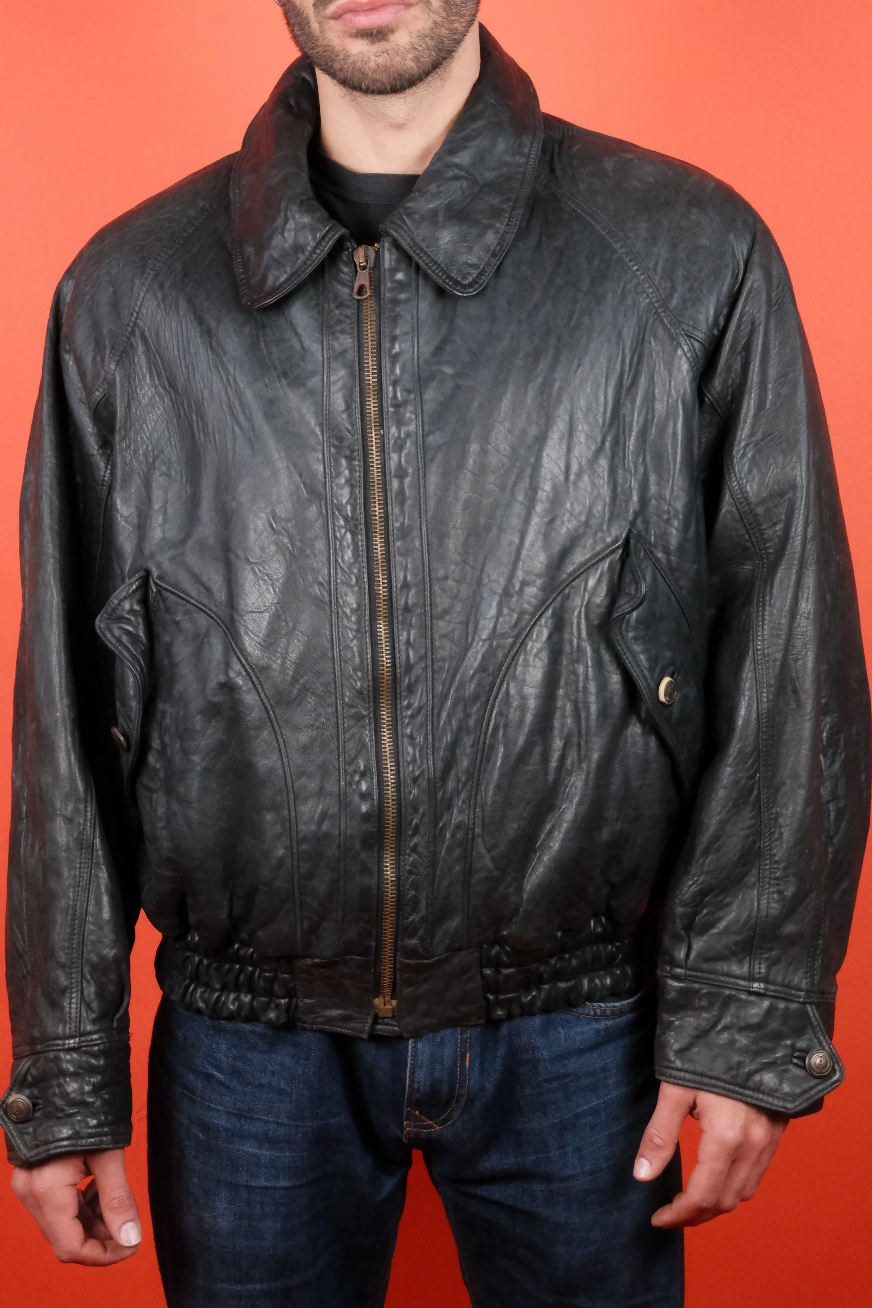 Hugo Boss Leather Jacket 'L/52'
