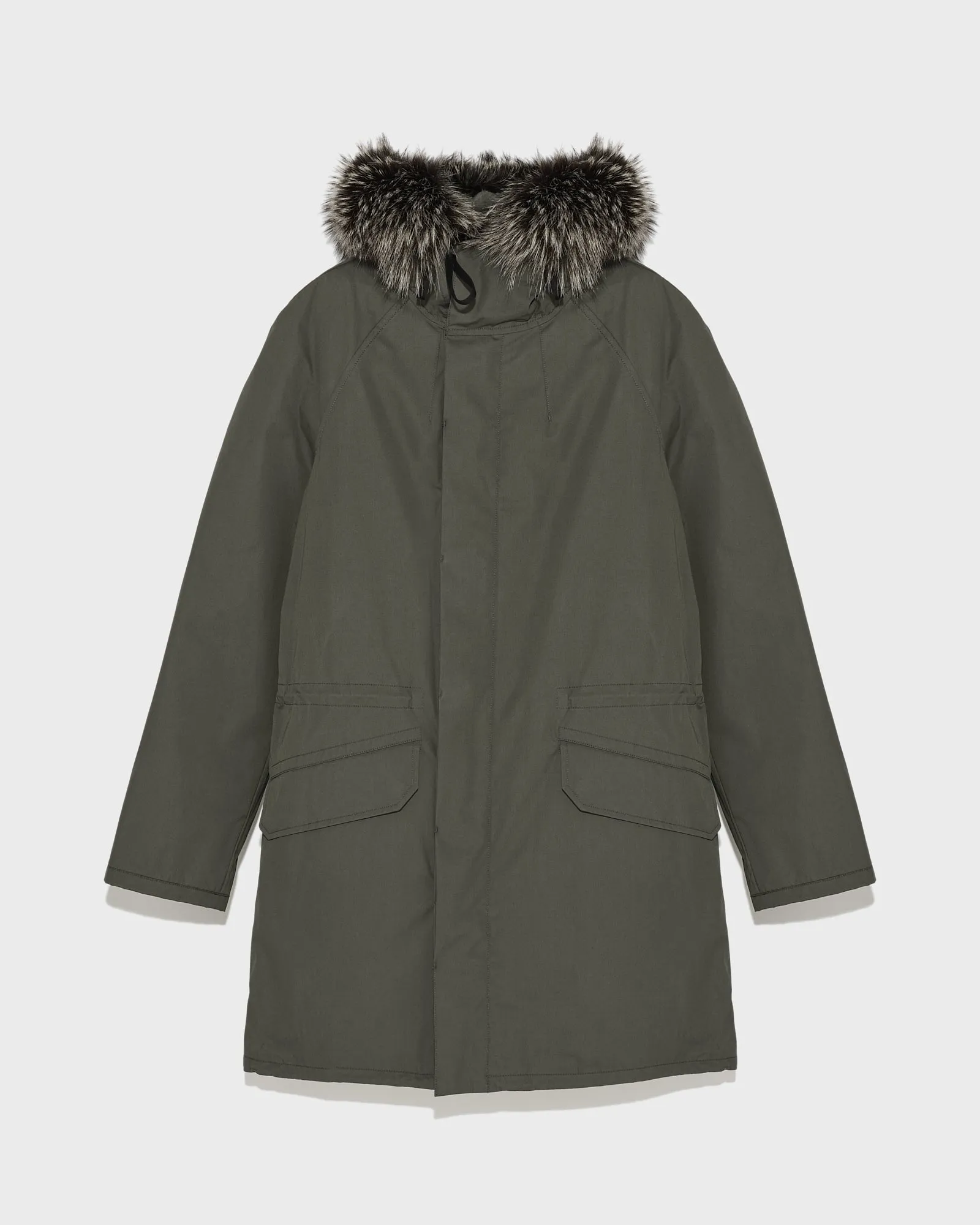 Iconic parka in technical cotton with fox and rabbit fur