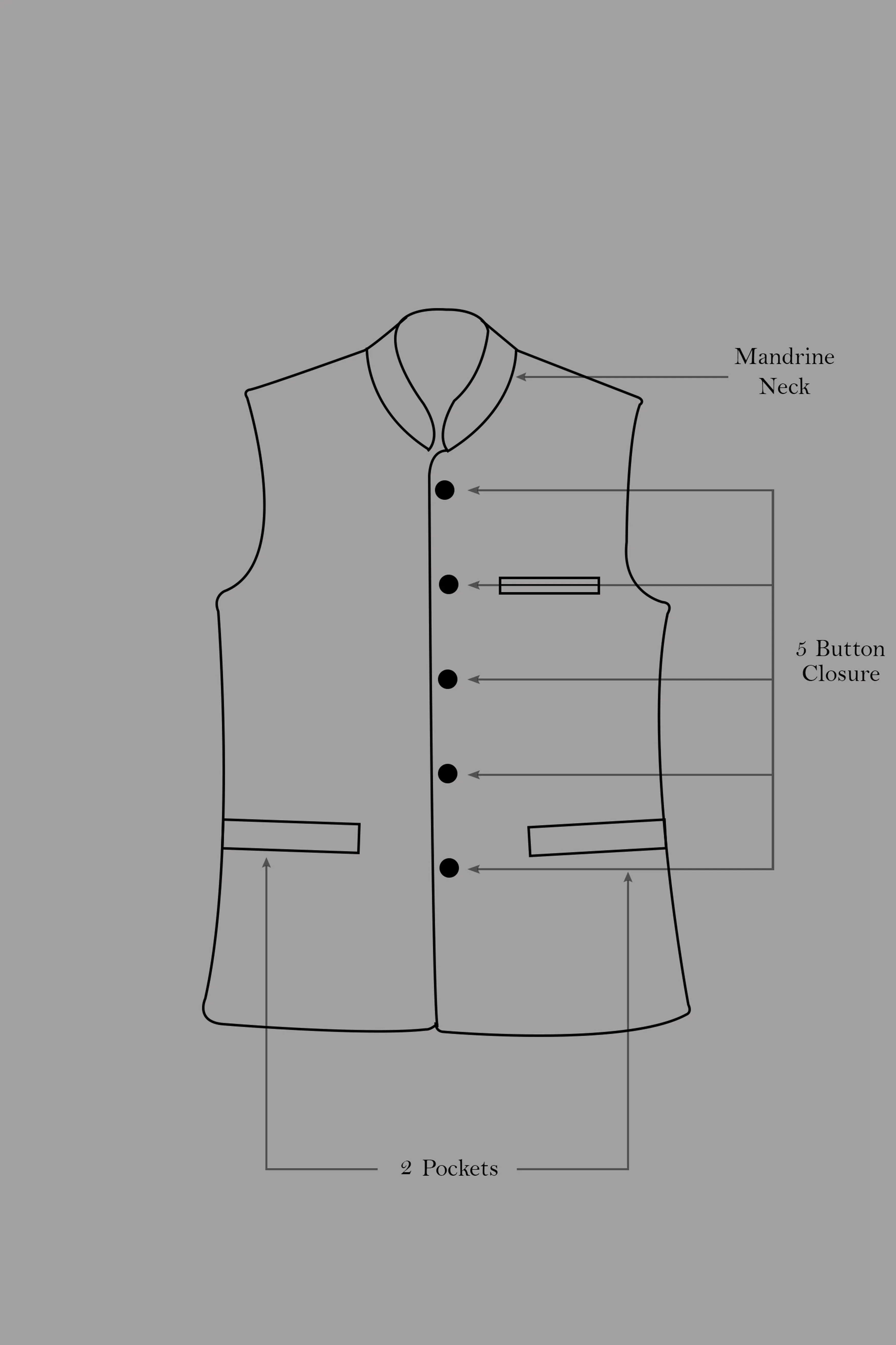 Indigo Prestige-French Navy Textured Wool Rich Nehru Jacket