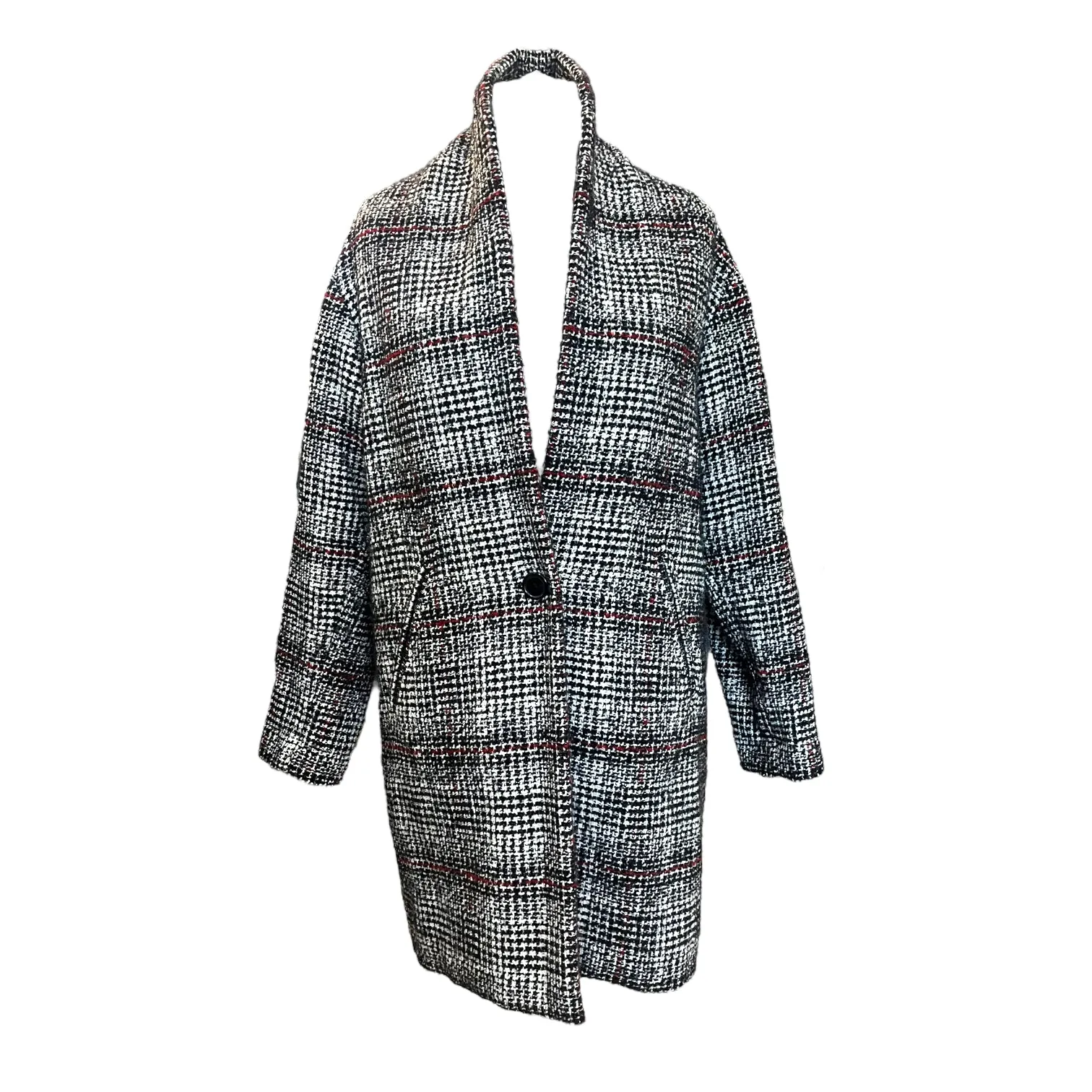 Isabel Marant Black, White and Red Check Coat