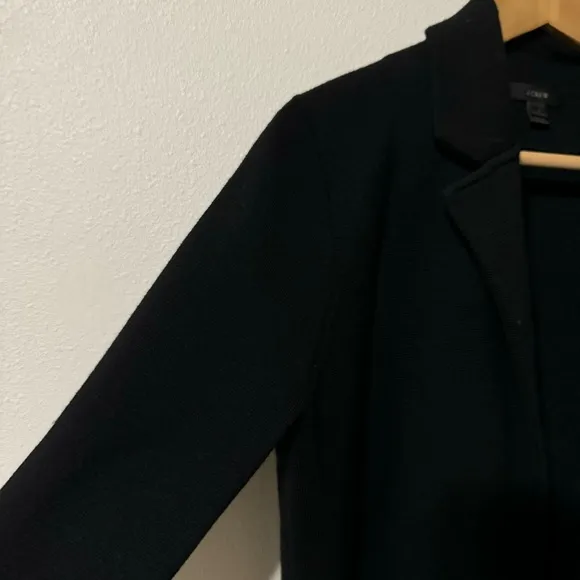 J Crew Merino Wool Open Front Sweater Blazer Black Longline-Small