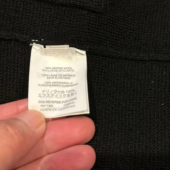 J Crew Merino Wool Open Front Sweater Blazer Black Longline-Small