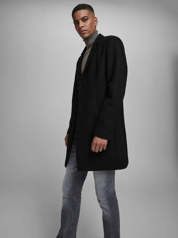 Jack Jones Moulder Wool Coat Black