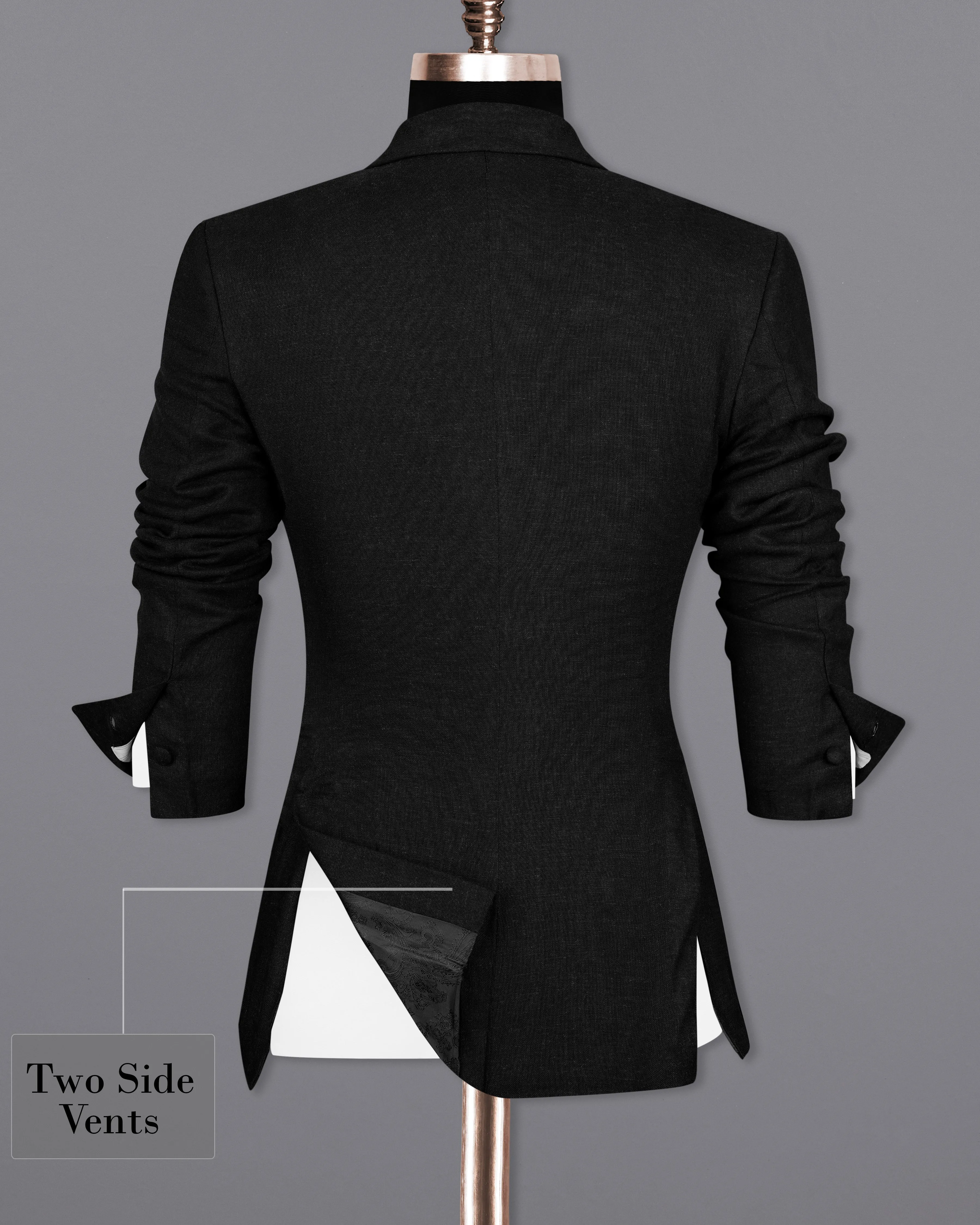 Jade Black Premium Linen Women's Blazer