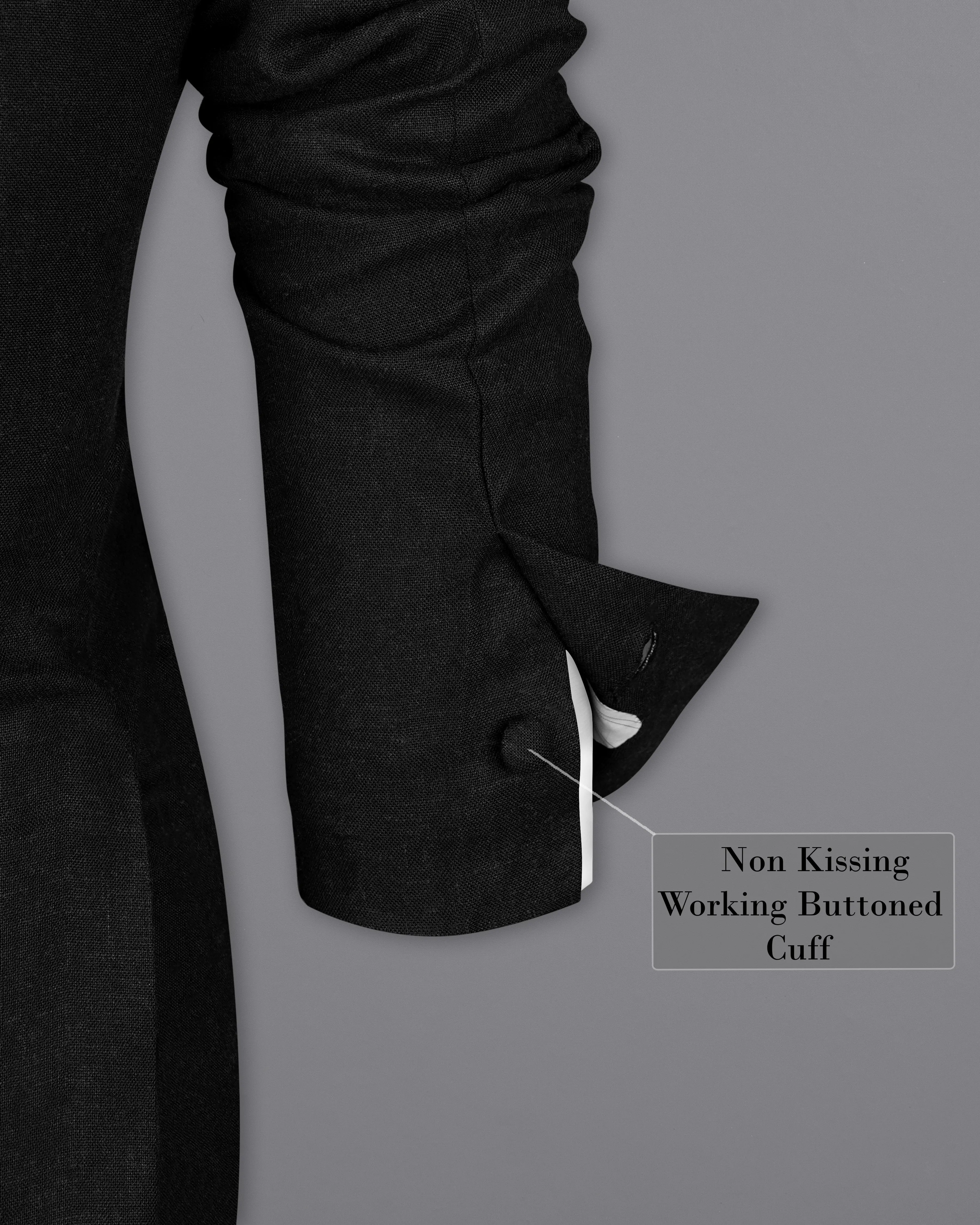 Jade Black Premium Linen Women's Blazer