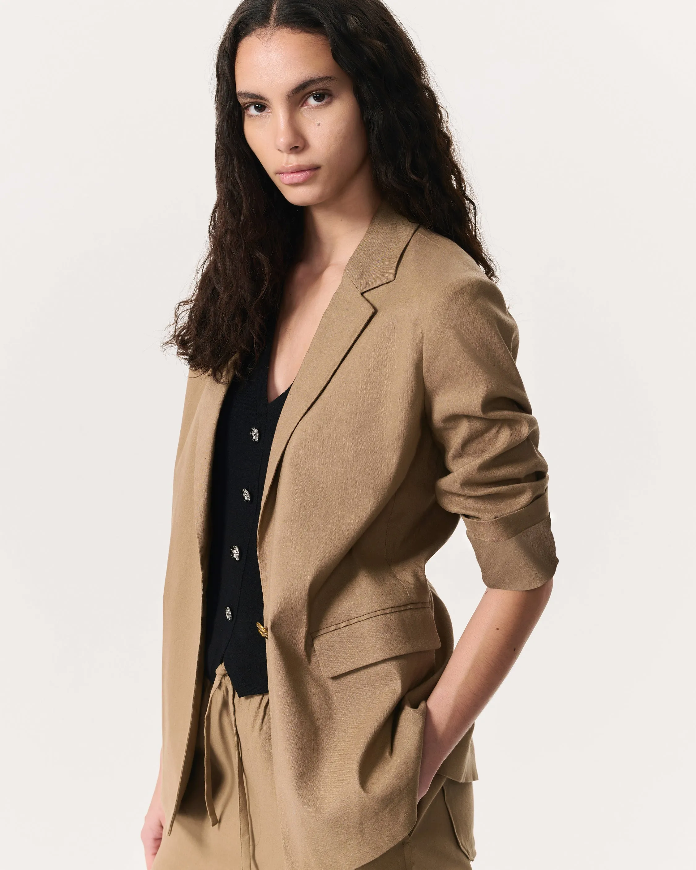 Jennie Linen-Blend Blazer