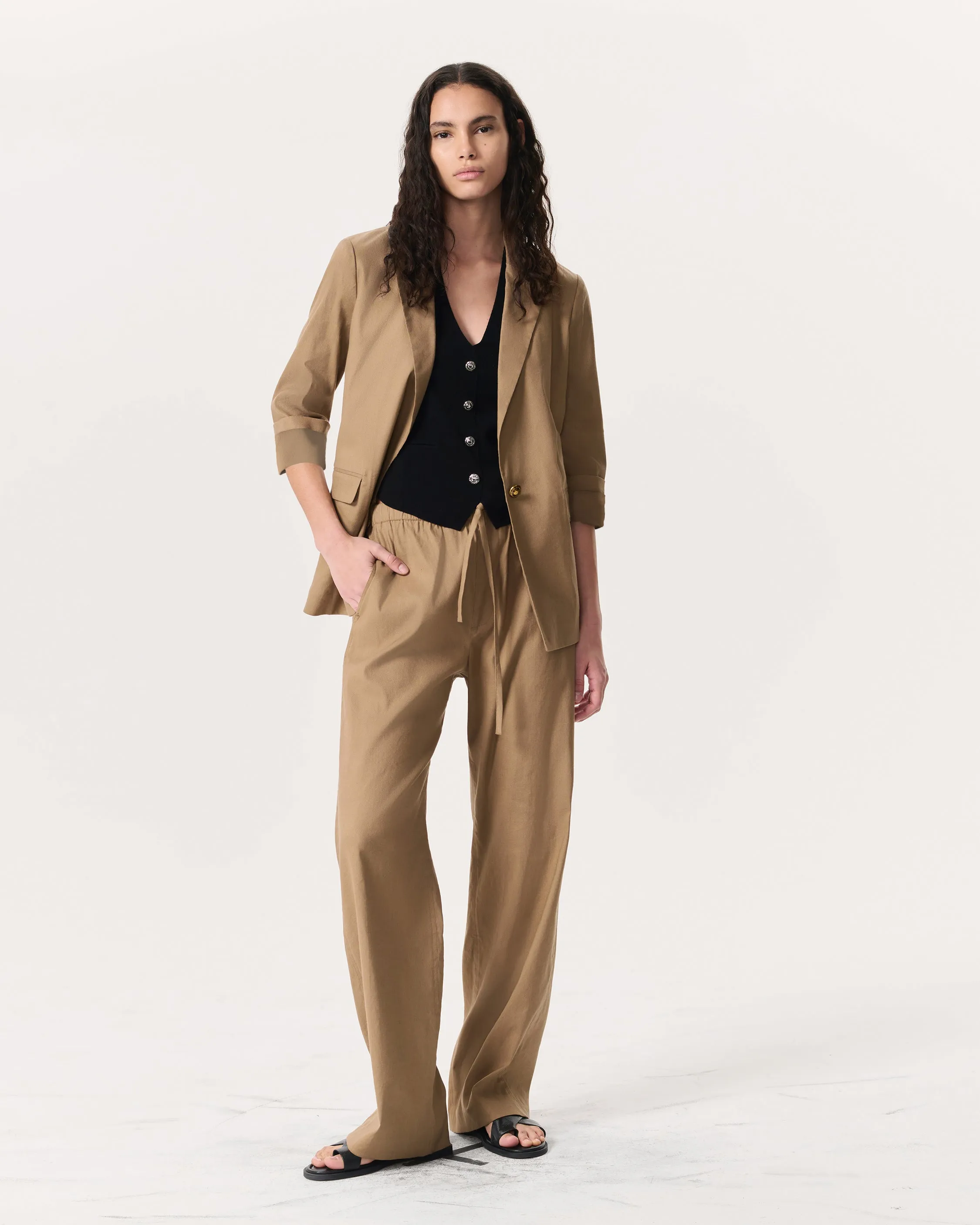Jennie Linen-Blend Blazer