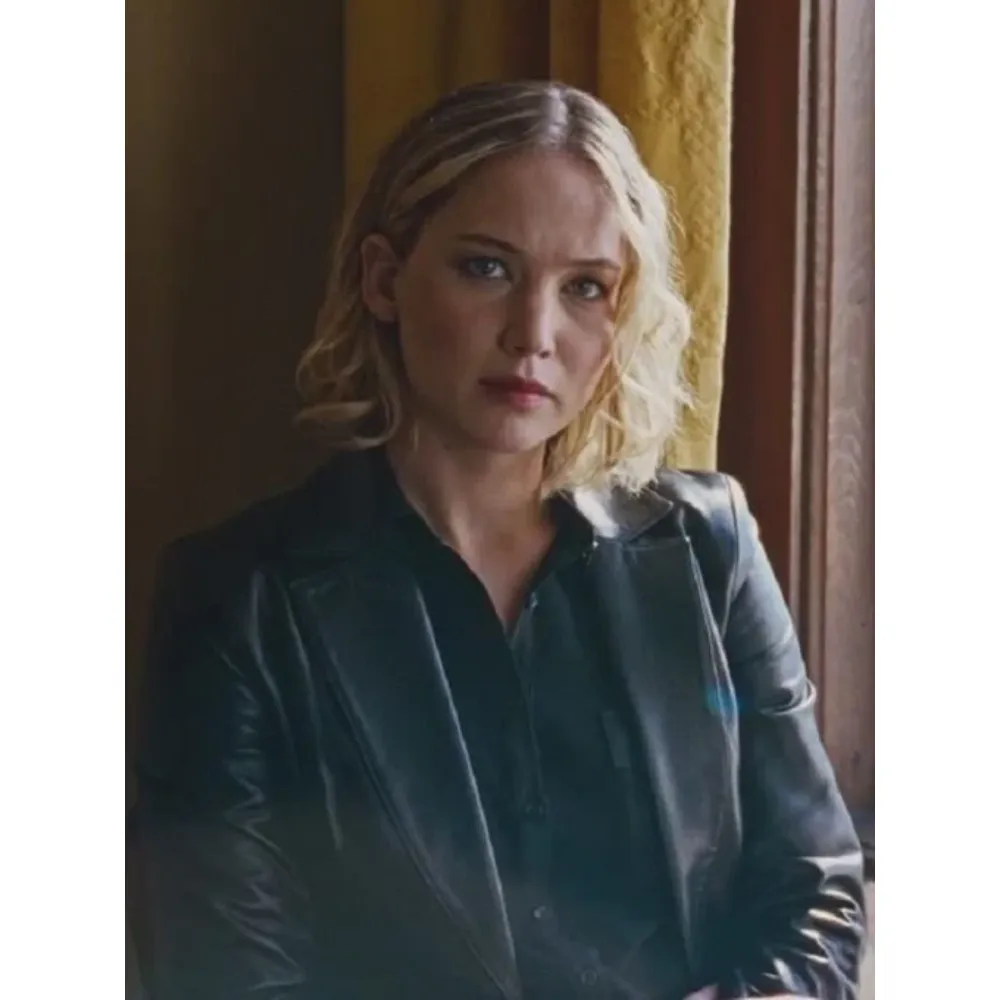 Jennifer Lawrence Joy Leather Blazer