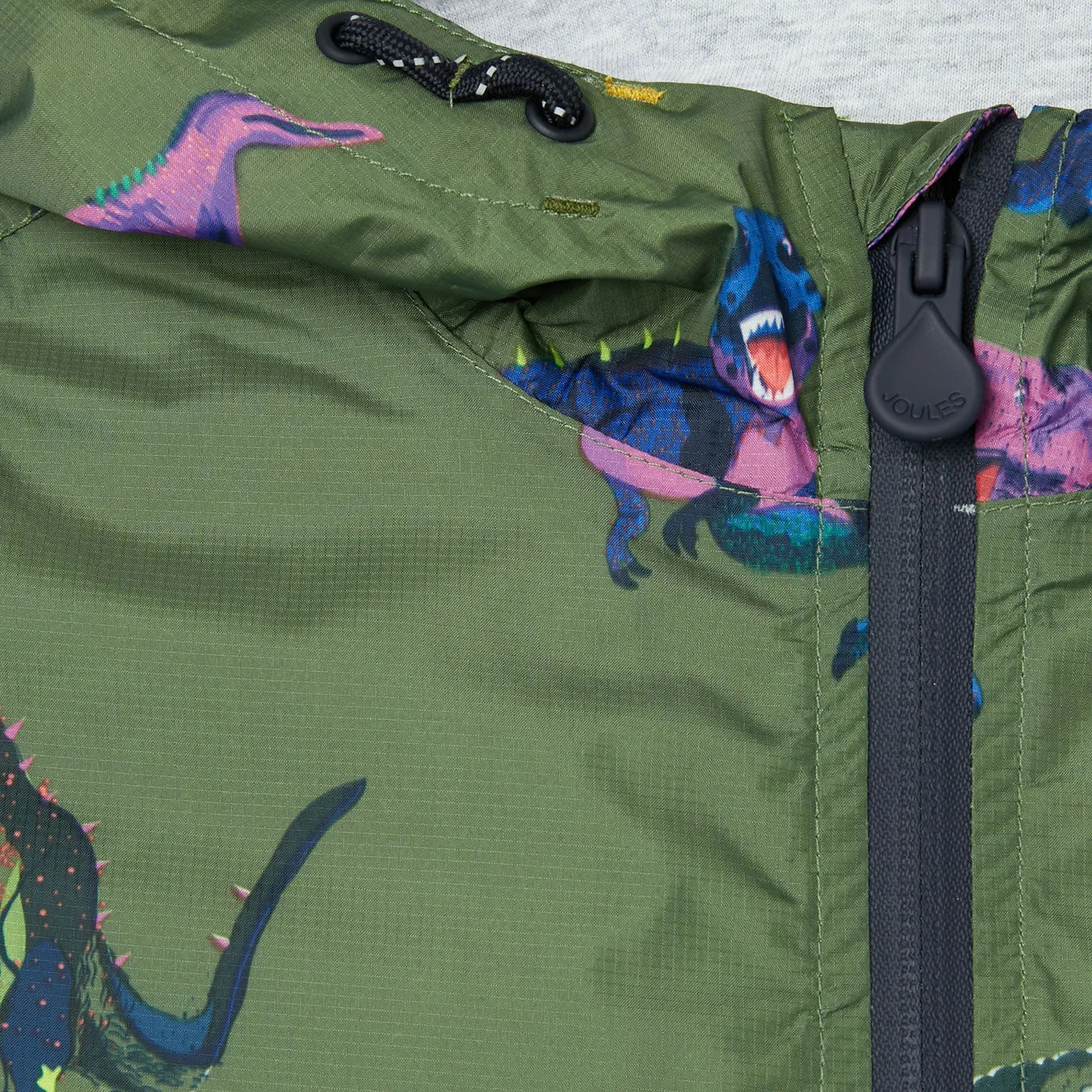 Joules Bayfield Waterproof Recycled Packable Jacket - Green Dino