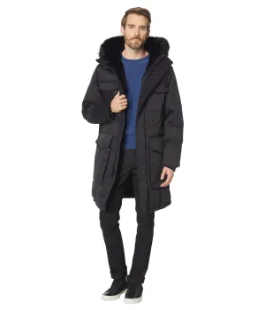 Karl Lagerfeld Paris Down Parka with Faux Fur Lining Black MD, Medium