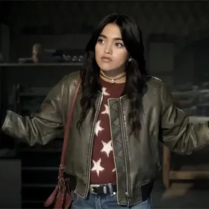 La Dolce Villa 2025 Maia Reficco Leather Bomber Jacket