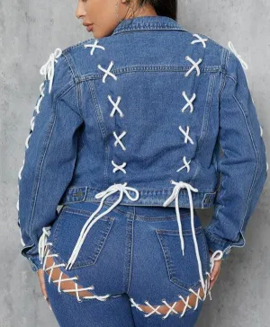 LACE UP DENIM JACKETS