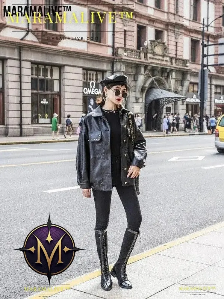 Ladies biker jacket leather- Embroidered, Tassels and Rivets