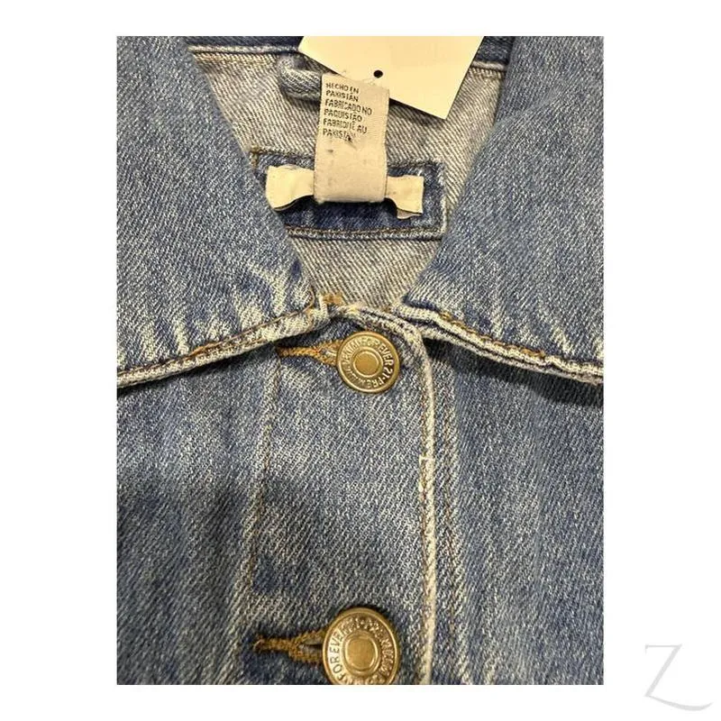 Ladies Super Strong Cropped Denim Jacket | Ripped | "Fele"