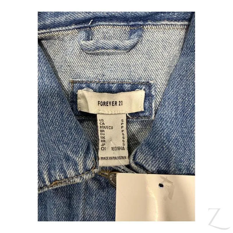 Ladies Super Strong Cropped Denim Jacket | Ripped | "Fele"