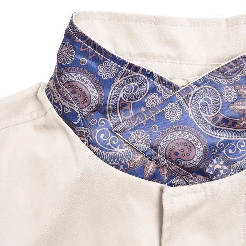 Lambretta Paisley Lined Coated Raincoat Stone
