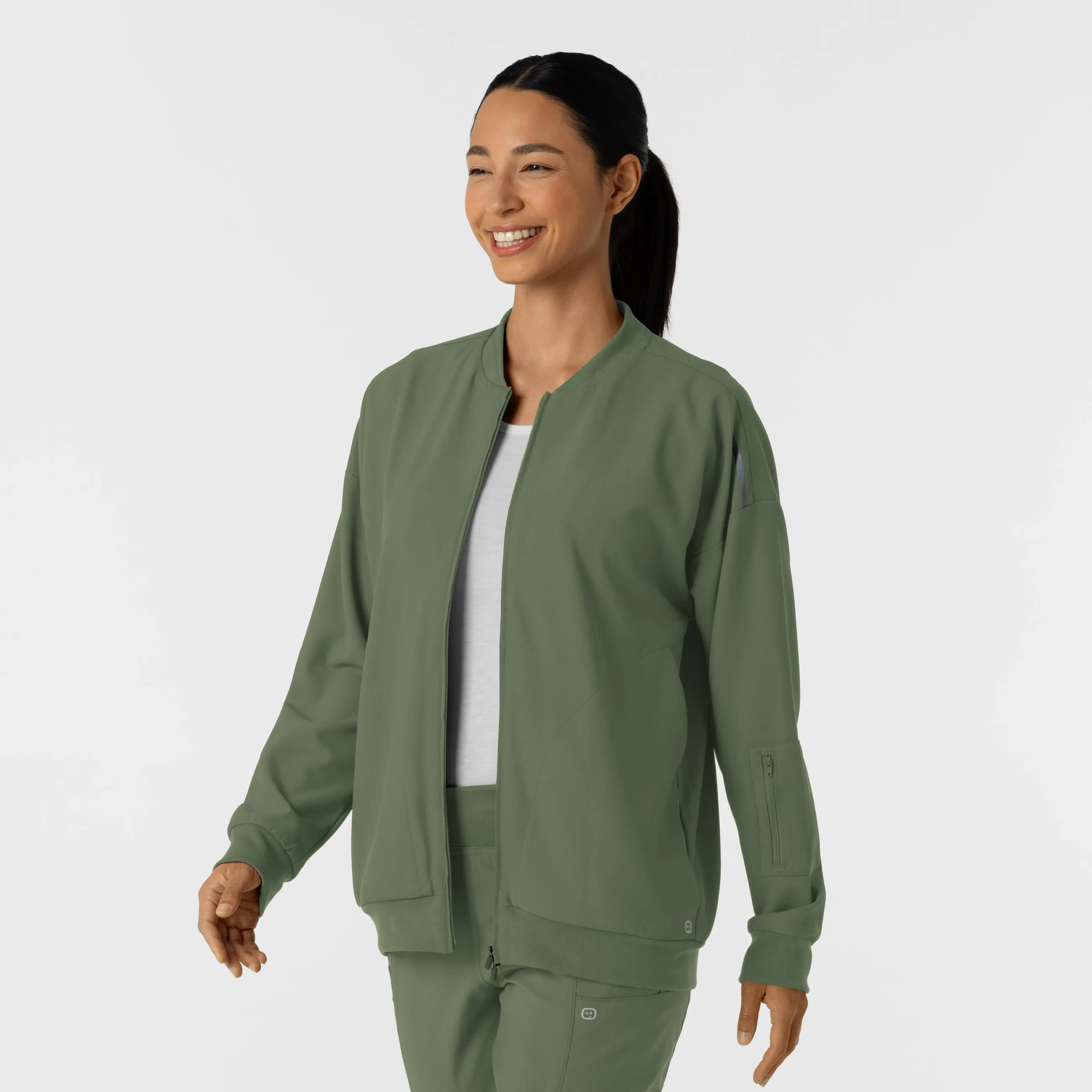 Layers 8066 Bomber Scrub Jacket Olive