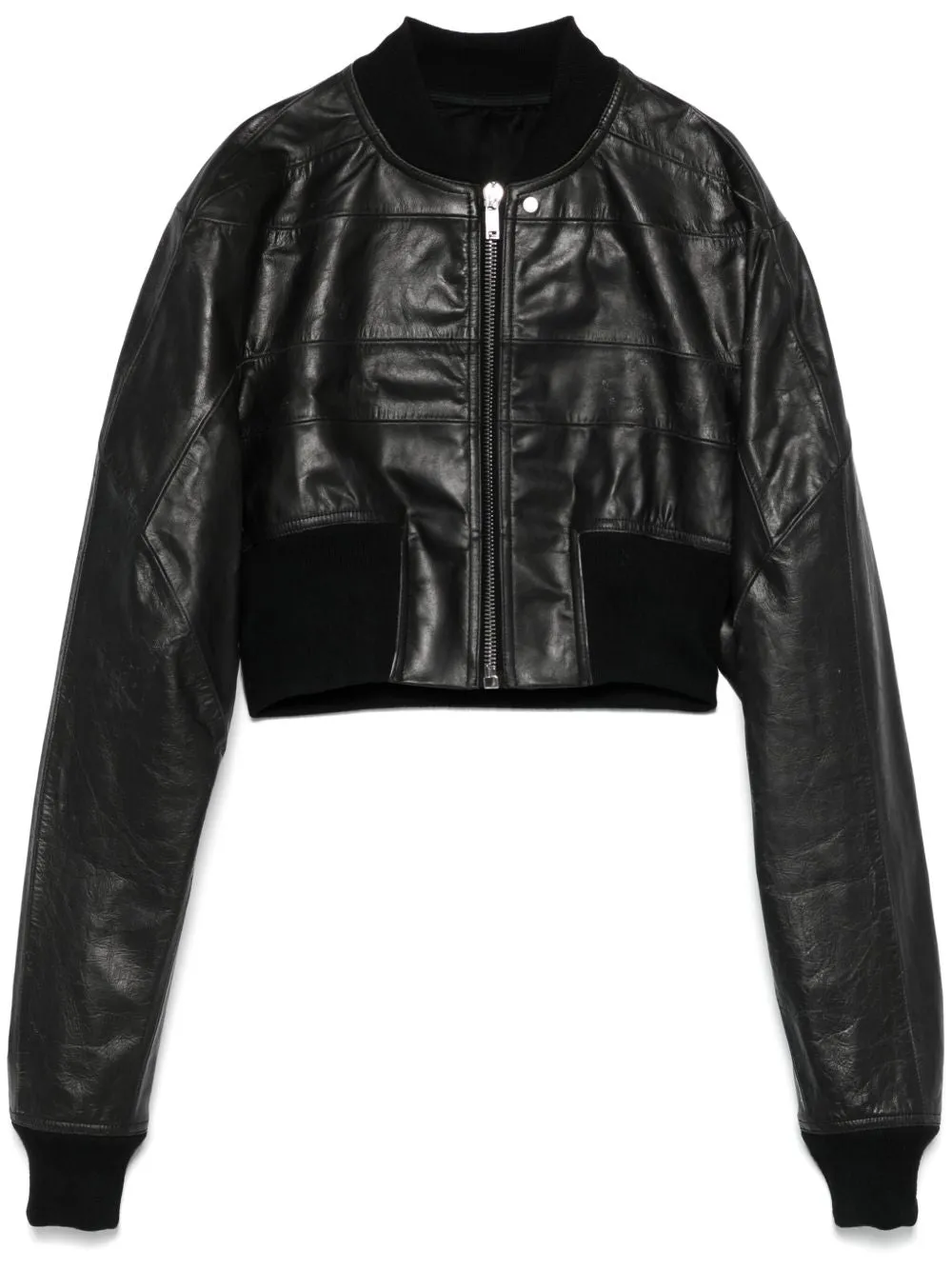 Leather bomber jacket