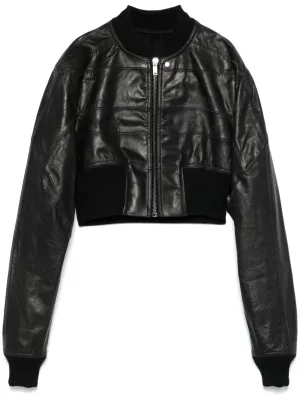 Leather bomber jacket