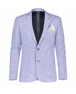 Linen Blend Summer Blazer Blue